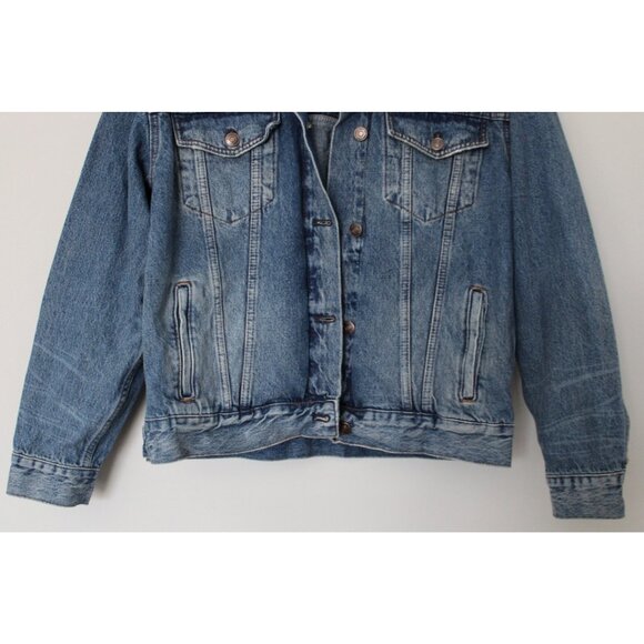 FREE PEOPLE We The FREE Jolene Trucker Oversized Denim Jean Jacket, Size XS - Picture 7 of 15